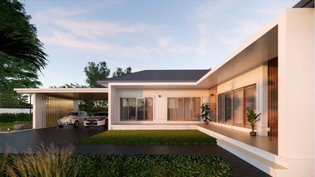 Modern home view supporting architectural planning work